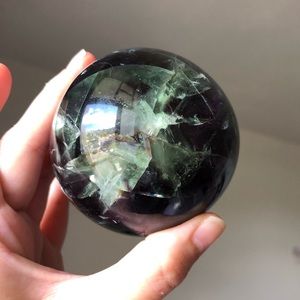 Rainbow Fluorite crystal Sphere